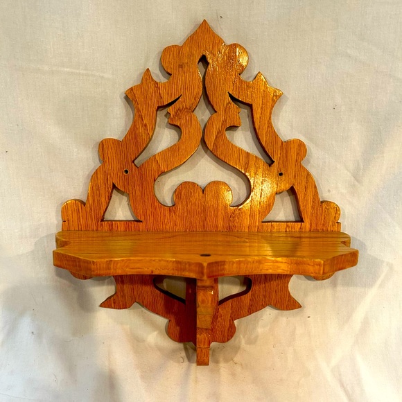 Vintage Wall Decor Vintage Oak Wall Shelf Scroll Wood Shelf Poshmark